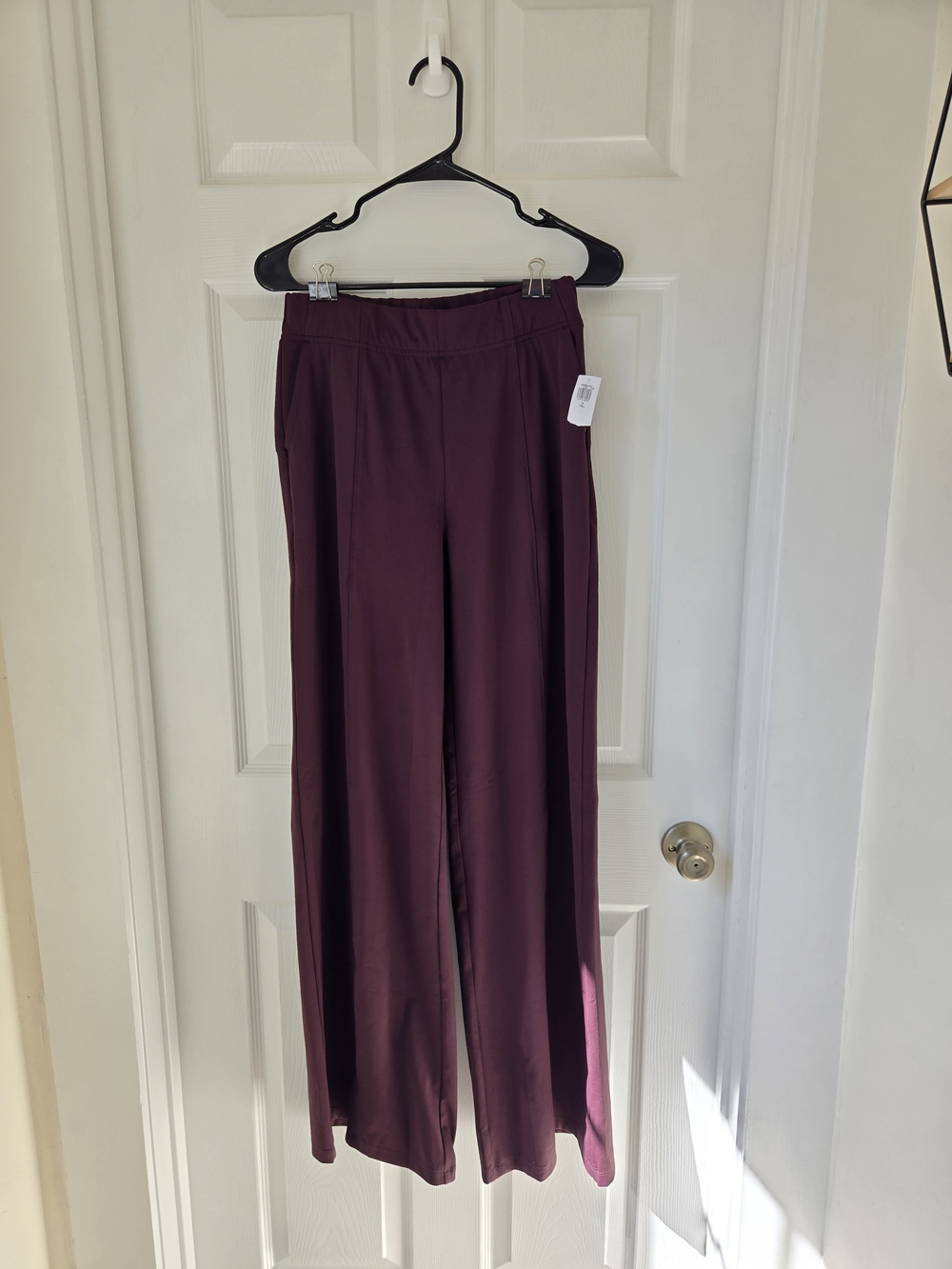 NWT Old Navy Powersoft Plum Maroon Wide-Leg Pants Trousers Small Tall
